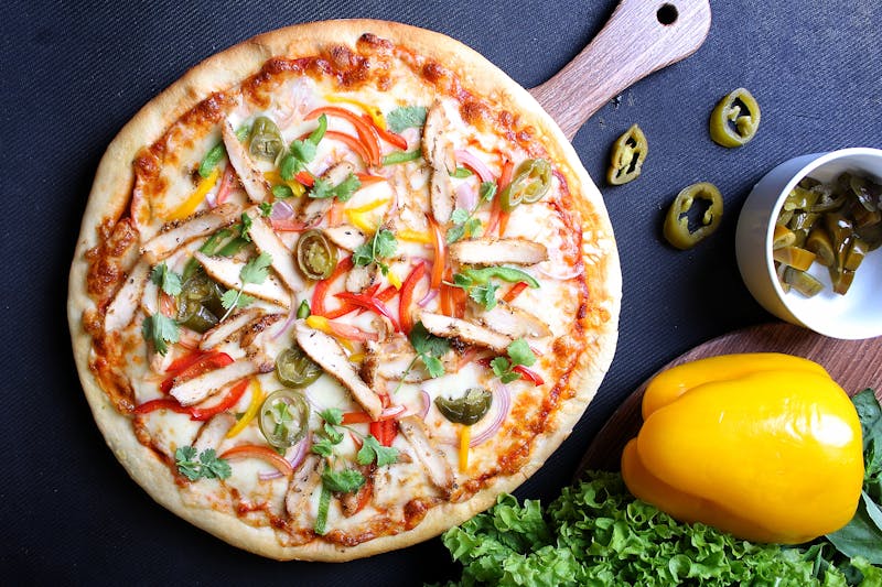 Garden Veggie Delight pizza with fresh vegetables